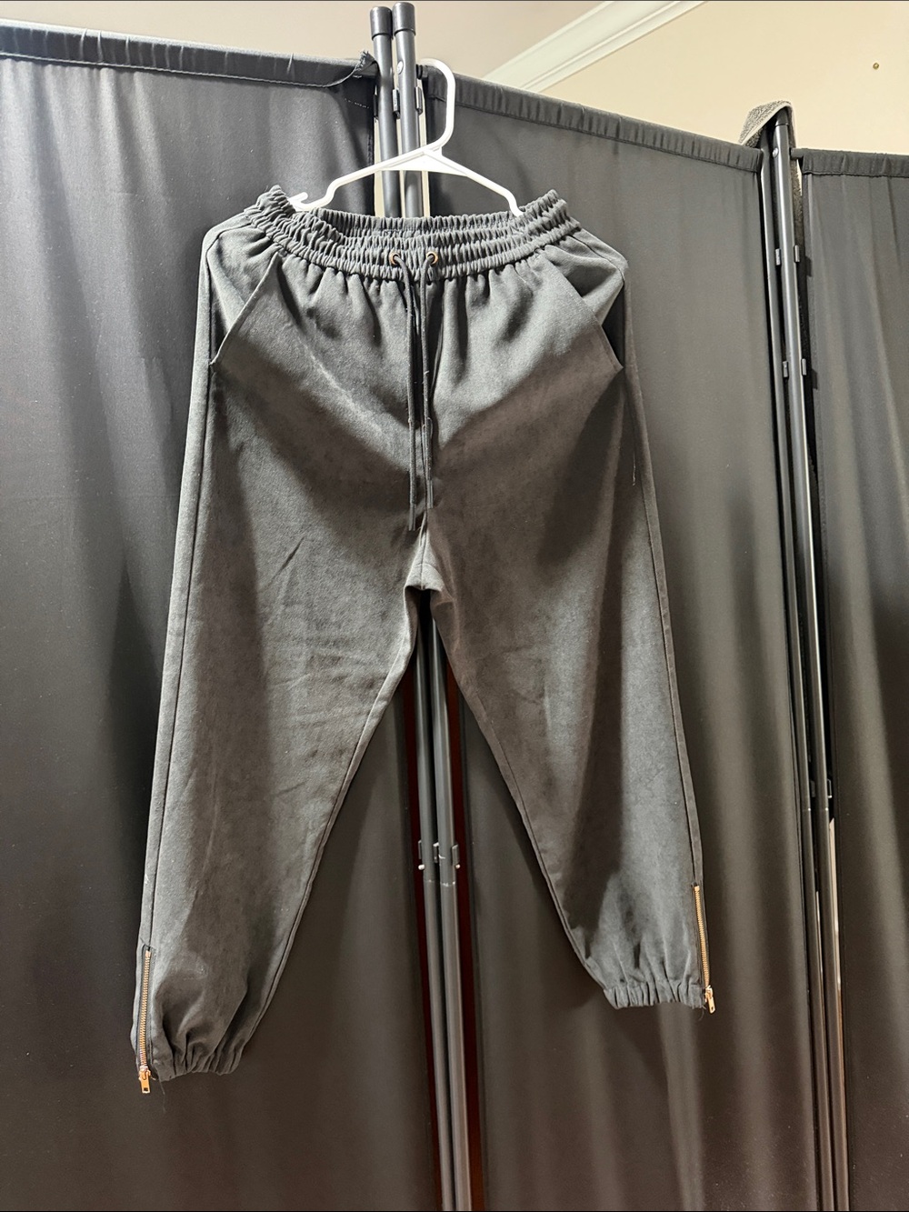 Zara Black Jogger Sweatpants with Zipper Cuff